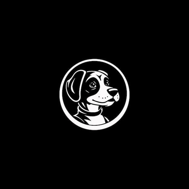 Template de design de ícone vetorial do logotipo do cão no espaço
