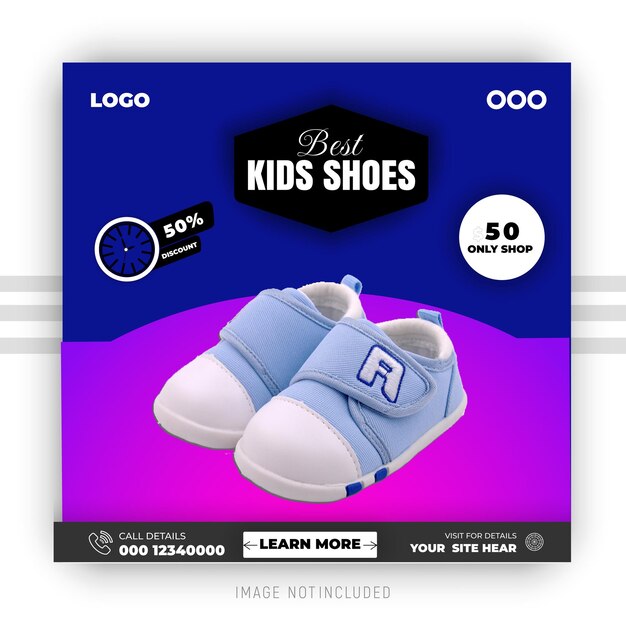 Template de design de postagem de mídia social de sapatos