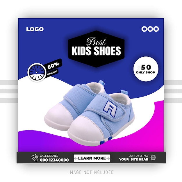 Template de design de postagem de mídia social de sapatos