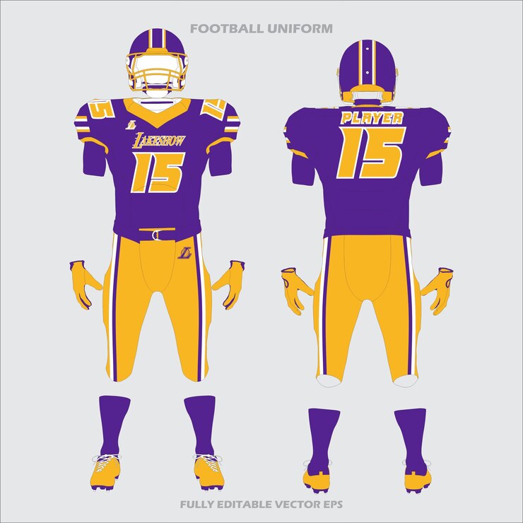Vetor template de design de uniforme de futebol americano em formato vetorial