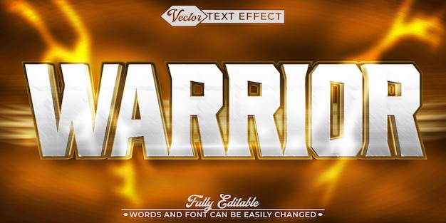 Template de efeito de texto editável de vetor de guerreiro histórico