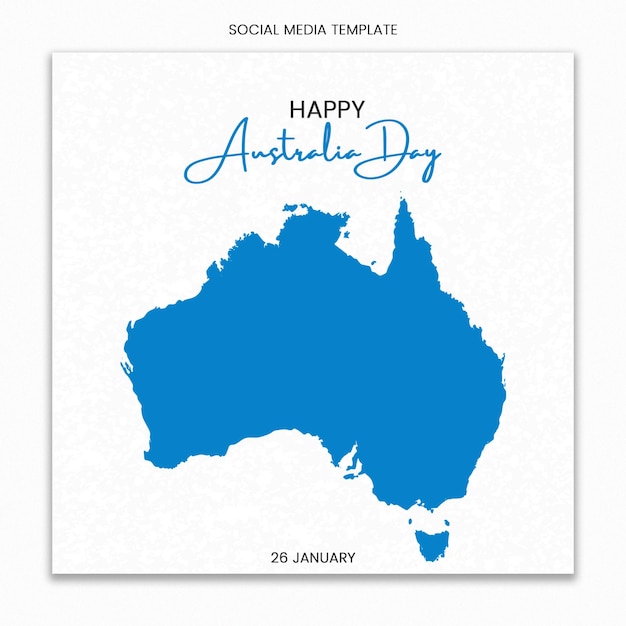 Vetor template de mídia social do dia da austrália feliz para o instagram post feed