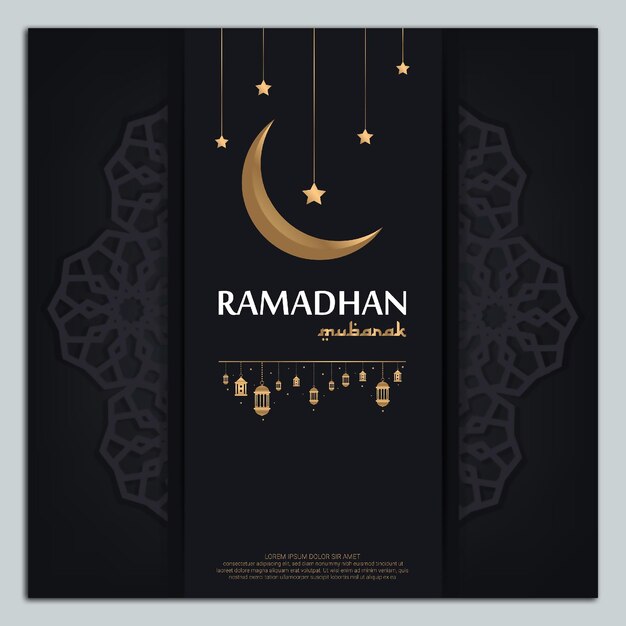 Vetor template de ramadan mubarak ilustração de fundo islâmico vetorial