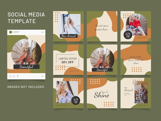 Template instagram post fashion puzzle