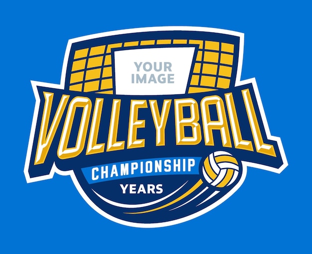 Template logo do campeonato de voleibol logo do torneio de voleibol vector de evento