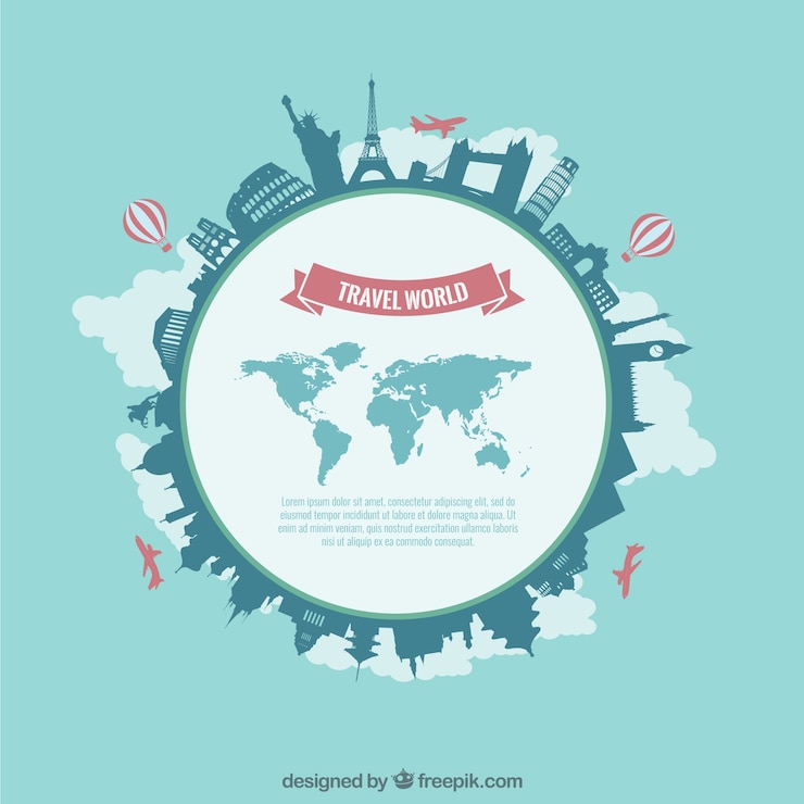 Vetor template mundo viagem