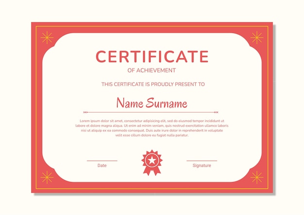Template vector certificado