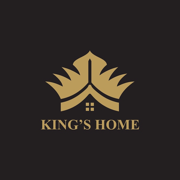 Template vetorial de design de ícones da casa do kings