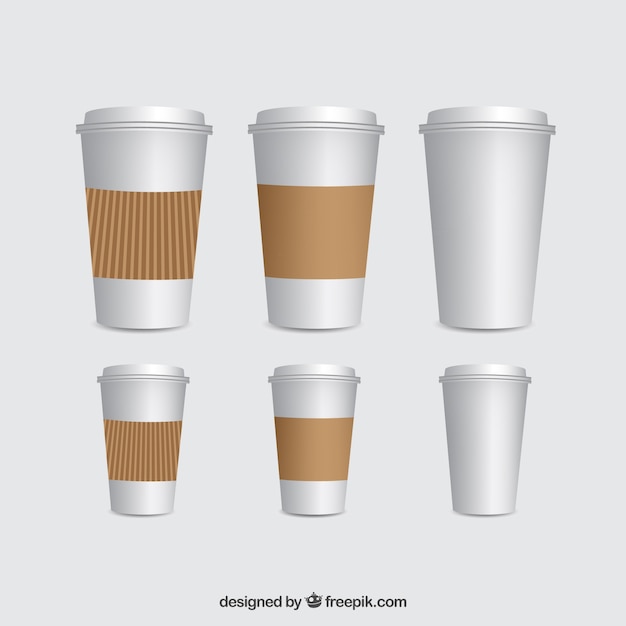 Template xícaras de café