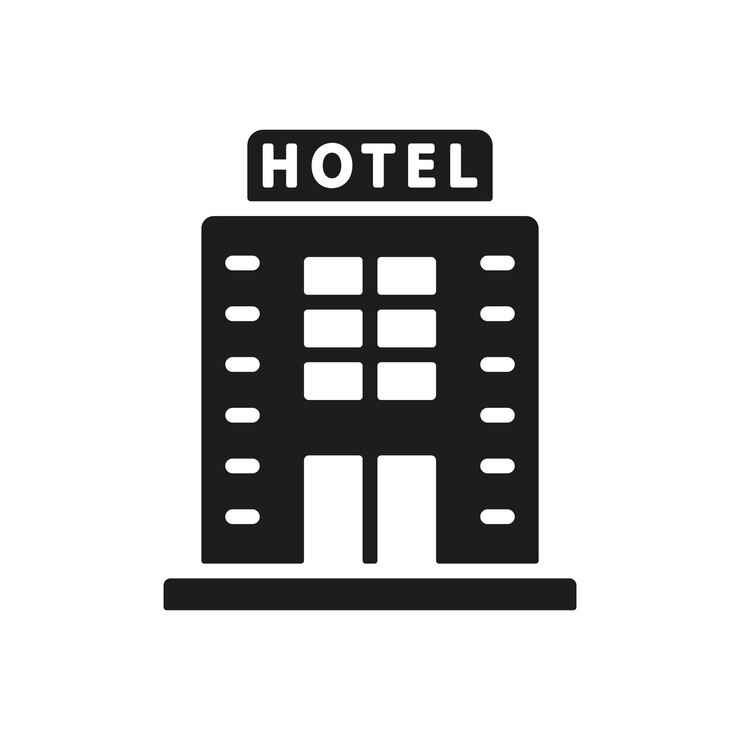Vetor templates de design vetorial de ícones de hotéis simples e modernos