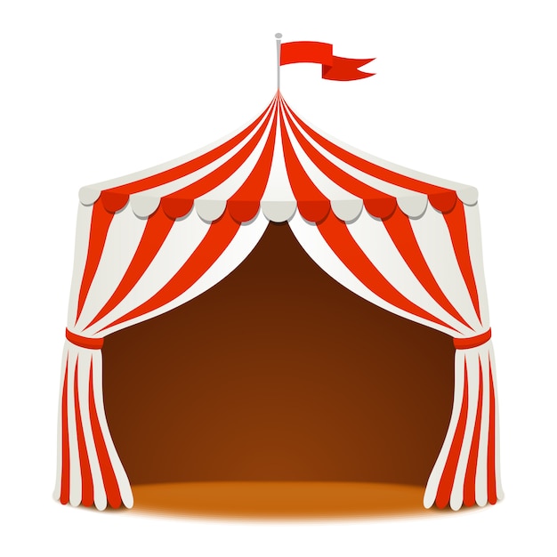 Tenda de circo com bandeira