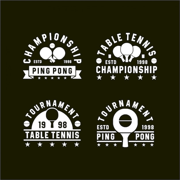 Tênis de mesa ping pong logotipos vintage colecções