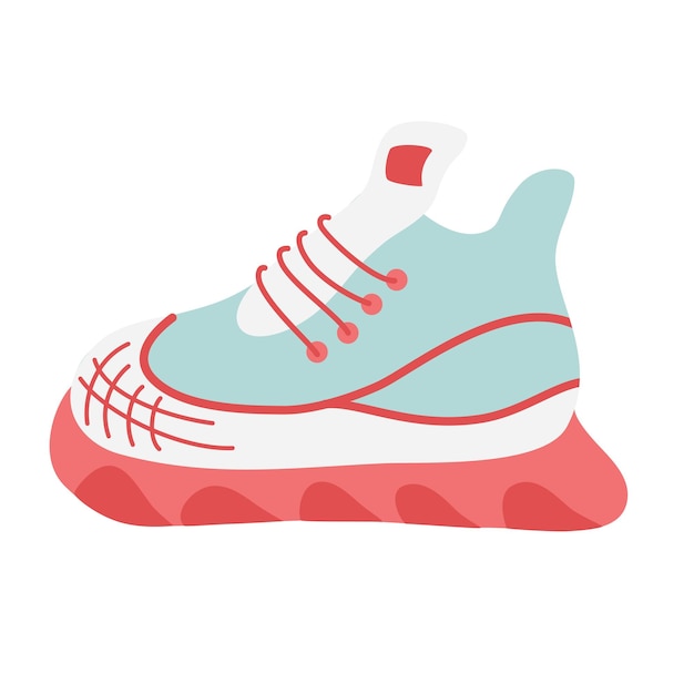 Tênis sapatos para esportes fitness correndo caminhando e viajando ilustração vetorial plana isolada no fundo branco