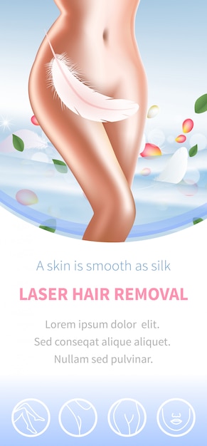 Termas da beleza da remoção do laser do cabelo, corpo liso fêmea