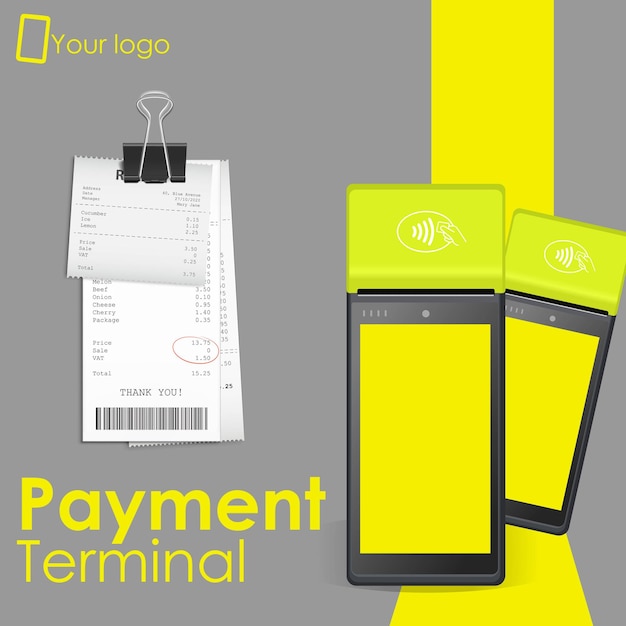 Vetor terminal de pagamento pos