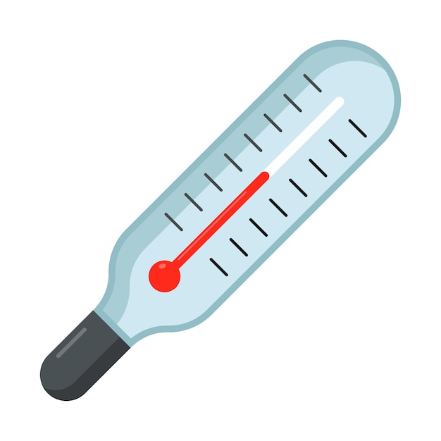 Termômetro clínico para medir a temperatura corporal. ilustração em vetor.