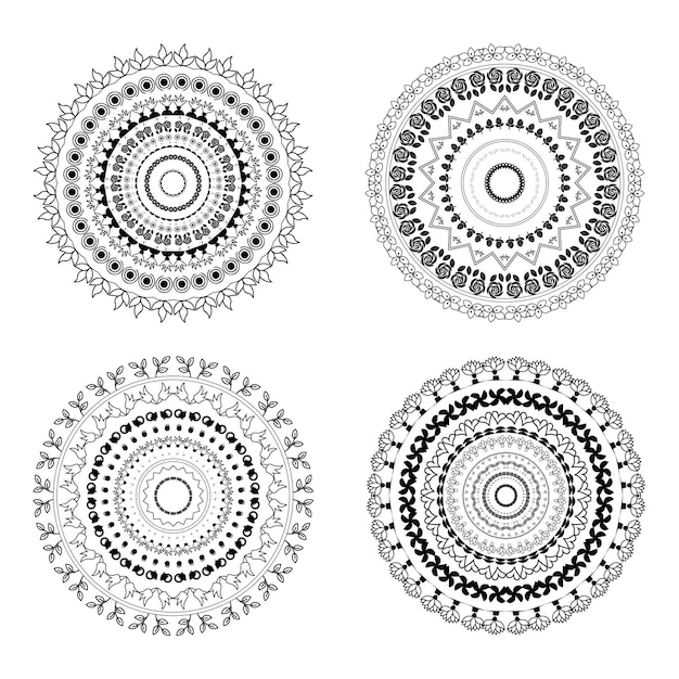 Vetor terra das maravilhas da arte digital explore as criações de mandala