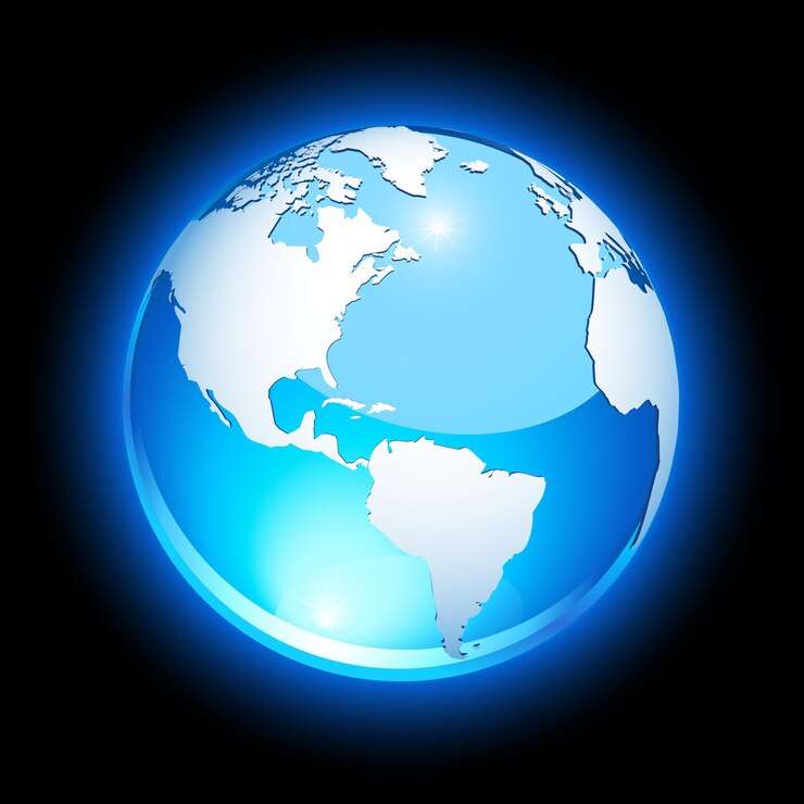 Terra de cristal azul, mostrando a Europa e a África