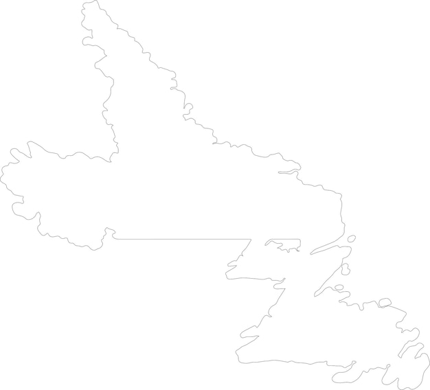 Vetor terra nova e labrador canadá mapa de contorno