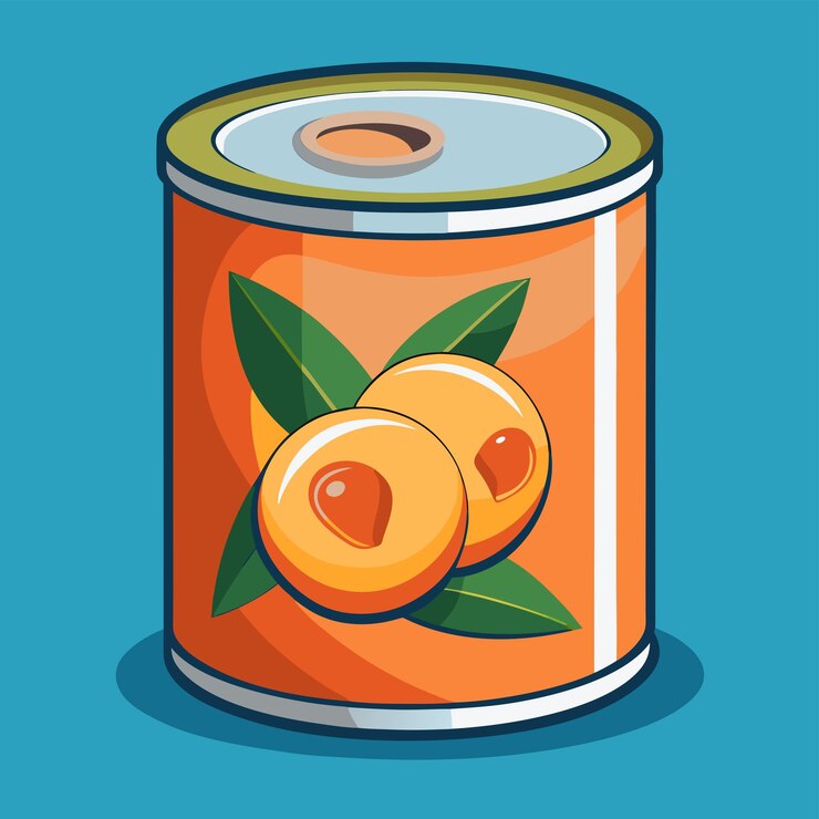 Vetor tesoura realista de pêssegos vector desenho detalhado e fresco para temas de alimentos e conservas