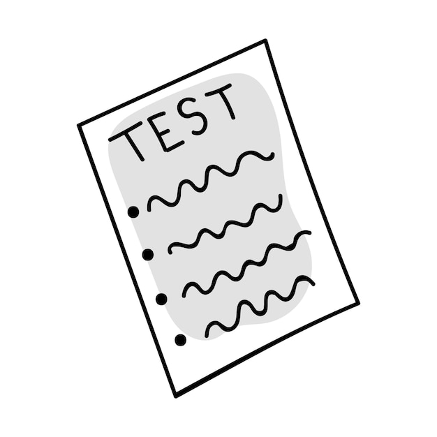 Vetor teste de exame no estilo doodle