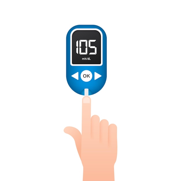 Teste de nível de medidor de glicose no sangue Glicômetro de diabetes