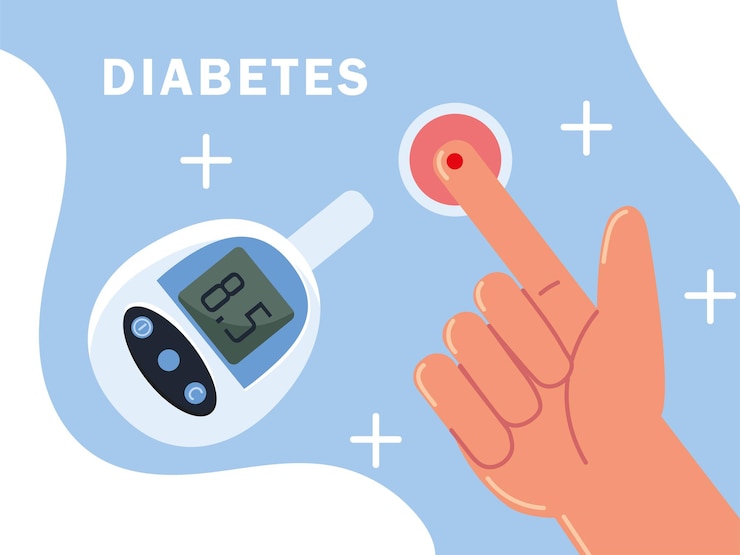 Vetor teste do medidor de diabetes