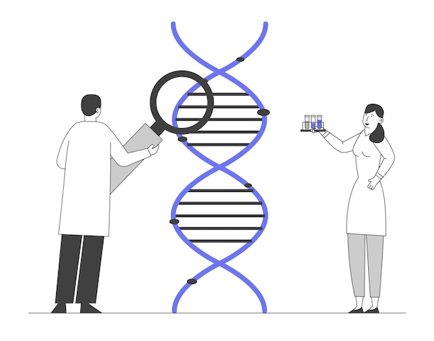 Teste Genético de Tecnologia de Medicina. Cientistas trabalhando