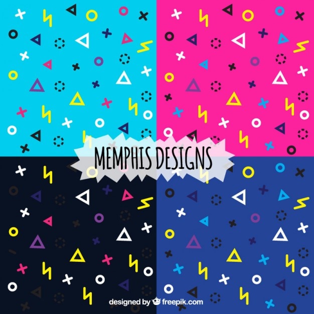 Teste padrão colorido moderno no estilo memphis