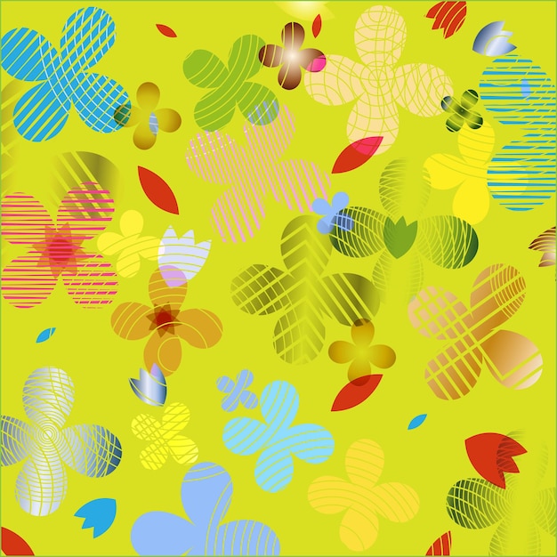 Vetor teste padrão floral abstrato em cores coloridas brilhantes