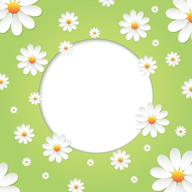 Teste padrão floral em um fundo verde com espaço para ilustração vetorial de texto