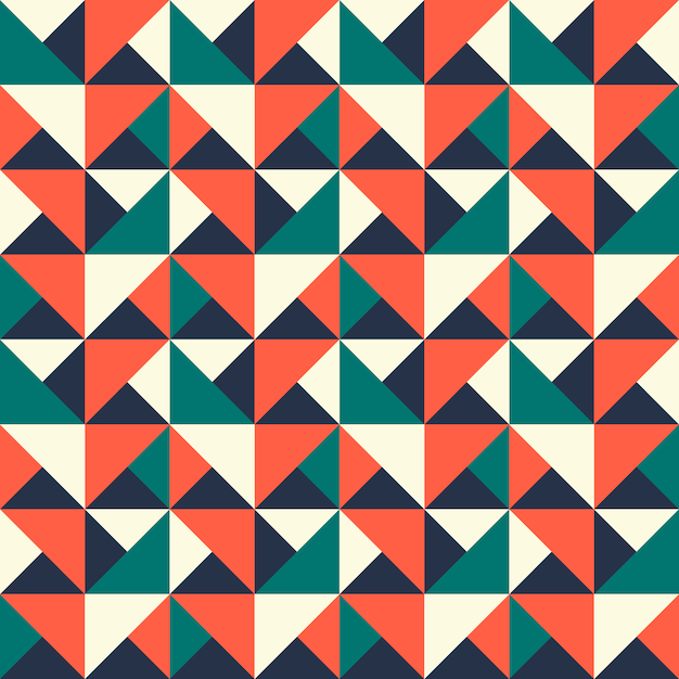 Teste padrão sem emenda colorido geométrico abstrato do estilo retro.