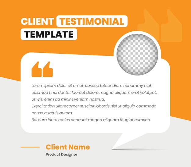 Testemunho de cliente e feedback design minimalista de modelo de postagem de mídia social