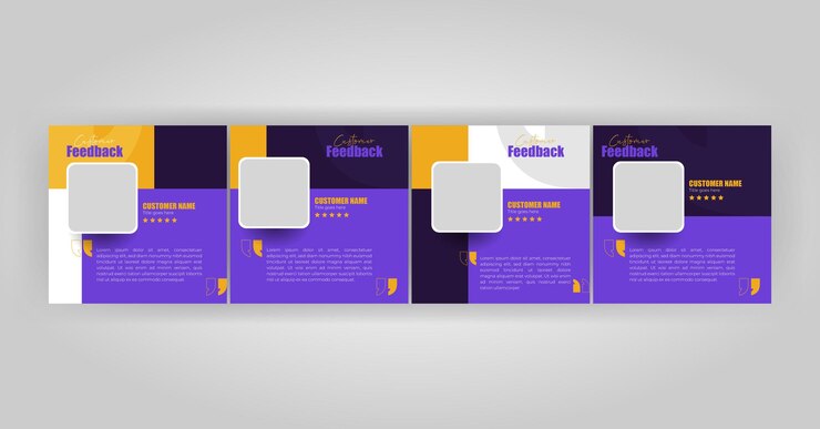 Testemunho de feedback do cliente postagem de mídia social ou experiência do cliente modelo de banner de postagem do Instagram