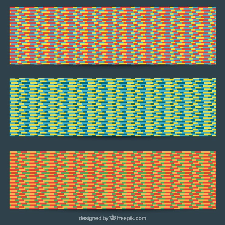 Vetor testes padrões coloridos no estilo abstrato