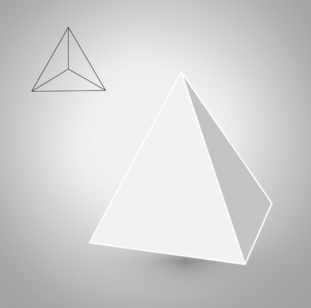 Tetrahedron é uma figura geométrica hipster fashion design minimalistasólidos platônicos tetrahedron design plano ilustrações vetoriais arte de linha fina ilustração vetorial