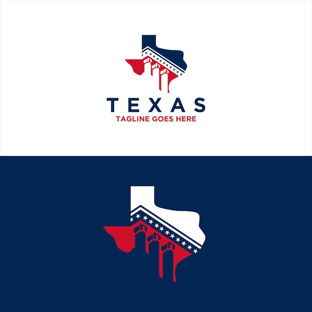 Texas com inspiração de design de logotipo legal de pilar de símbolo