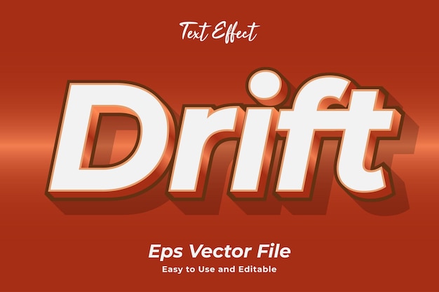 Text effect drift editável e fácil de usar premium vector