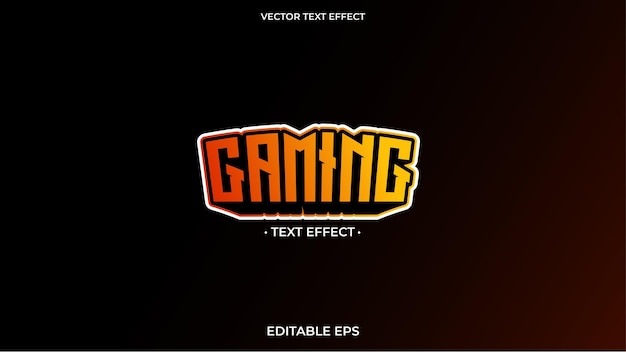 Vetor text effect gaming logo
