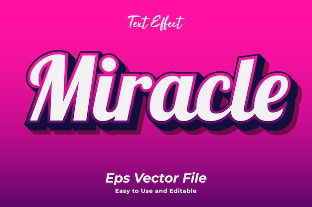 Text Effect Miracle Vetor Premium fácil de usar e editável