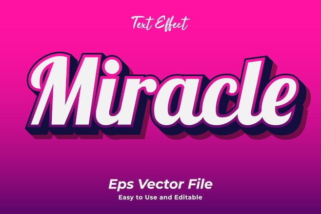 Text effect miracle vetor premium fácil de usar e editável