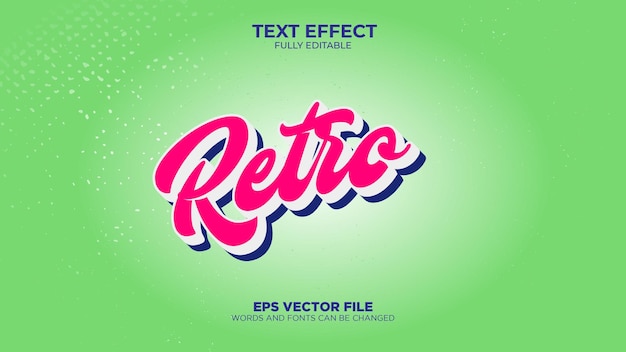 Text effect retro style editable