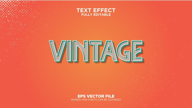 Vetor text effect vintage style