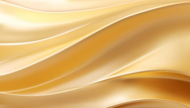 Têxtil metálico dourado 3D seda líquida onda luz elegante fundo de luxo vetor realista