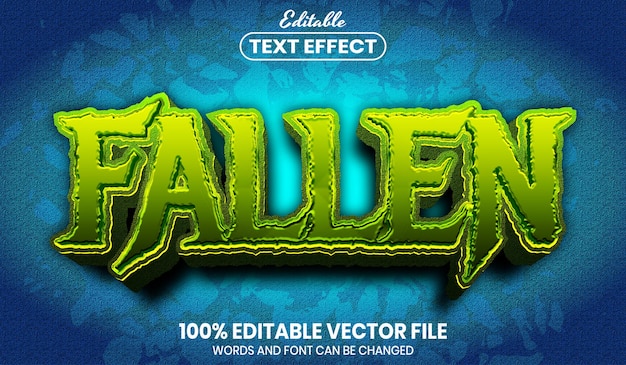 Texto caído, efeito de texto editável de estilo de fonte