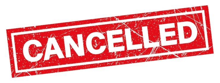 Vetor texto cancelado escrito em selo vermelho selo vermelho cancelado