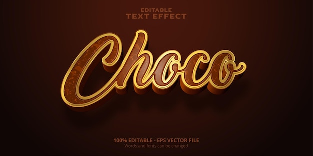 Texto choco, efeito de texto editável