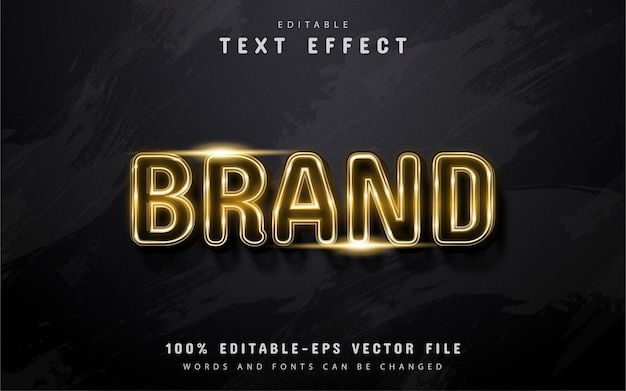 Texto da marca, efeito de texto estilo ouro