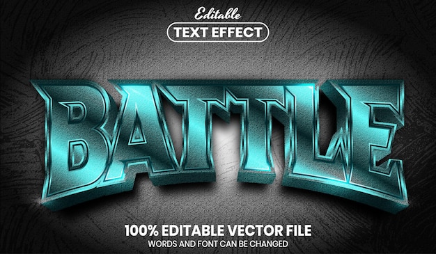 Vetor texto de batalha, efeito de texto editável de estilo de fonte