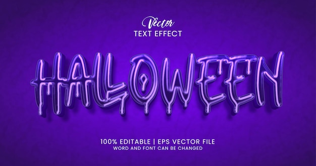 Texto de halloween, estilo de efeito de texto editável escuro